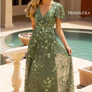 Primavera Evening or Mother of the Bride Dress in Green